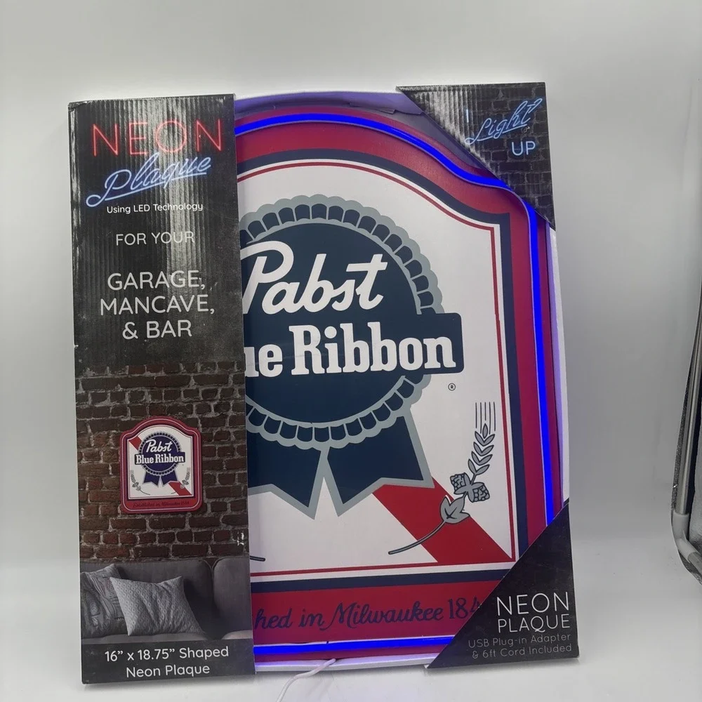 New Pabst Blue Ribbon Neon Light Sign 16x18.75